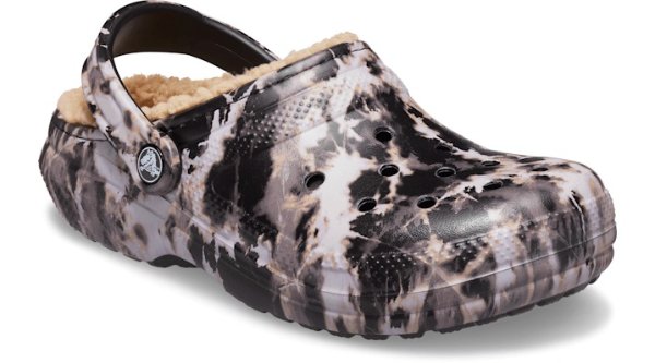 Men's and Women's Classic Lined Bleach Dye Clogs | Fuzzy Slippers
