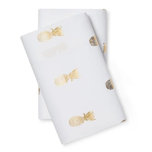 Microfiber Pillowcase (Standard) Gold Foil Pineapple - Room Essentials&#153;