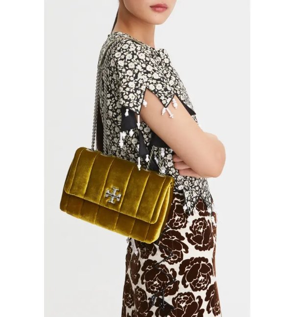 Nordstrom Tory Burch Small Kira Convertible Quilted Velvet Shoulder Bag  $