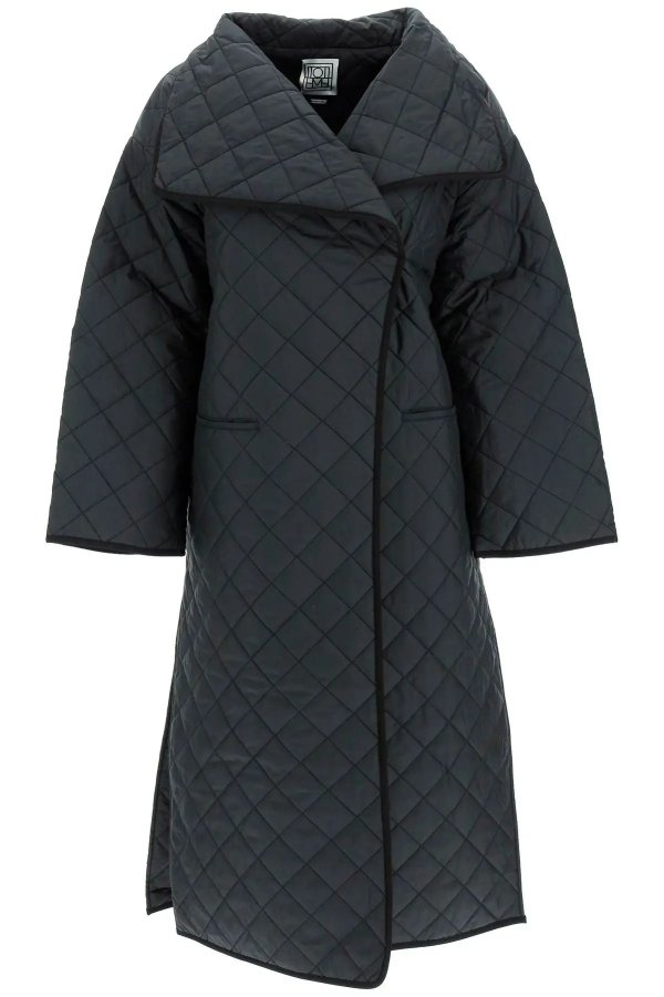 signature quilted coat in recycled polyester