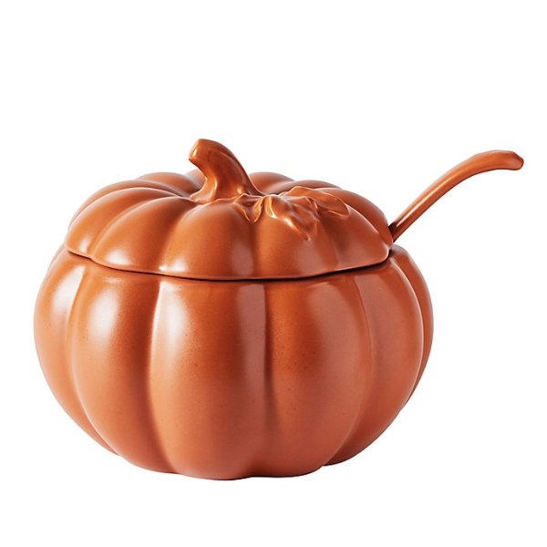 Bee & Willow™ Large Pumpkin 100 oz. Soup Tureen with Ladle in Orange | Bed Bath & Beyond