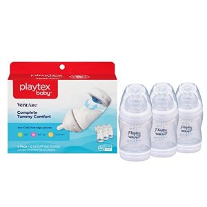 Playtex Baby Ventaire Anti Colic Baby Bottle, BPA Free, 6 Ounce - 3 Pack