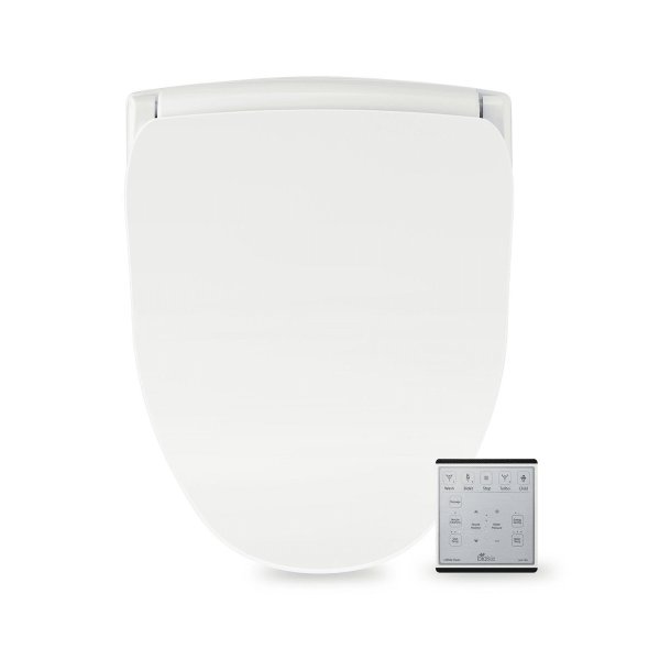Slim Two R White Slim Elongated Bidet Toilet Seat with Self-Cleaning Nozzle, Nightlight, Fusion Warm Water Technology and Wireless Remote