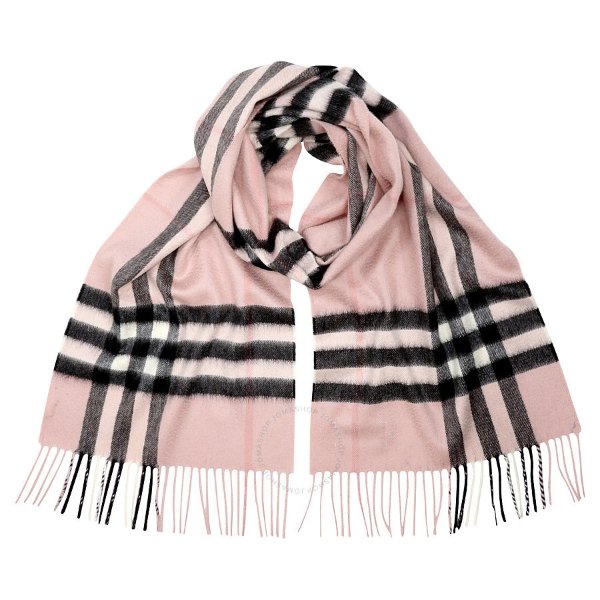 Classic Cashmere Scarf in Check - Ash Rose