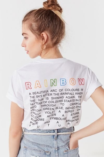 UO Embroidered Rainbow Tee