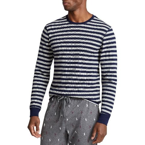 Polo Ralph Lauren长袖条纹睡衣 T 恤