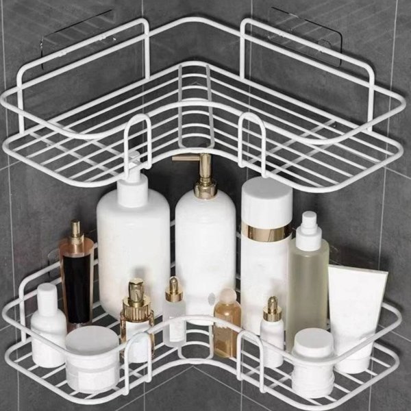 1pc Wall Mounted Bathroom Shelf, Shower Caddy Rack, No Punching Triangle  Storage Rack For Bathroom Kitchen, Bathroom Accessories