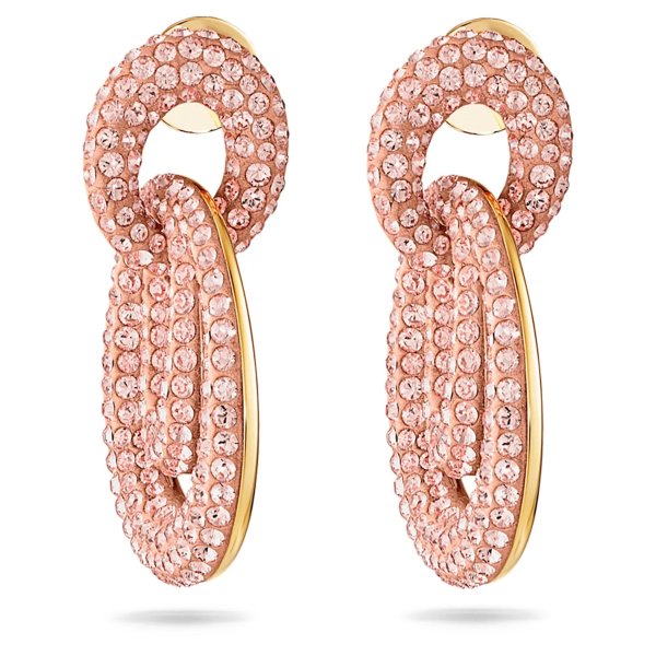 Tigris earrings, Pink, Gold-tone plated by SWAROVSKI