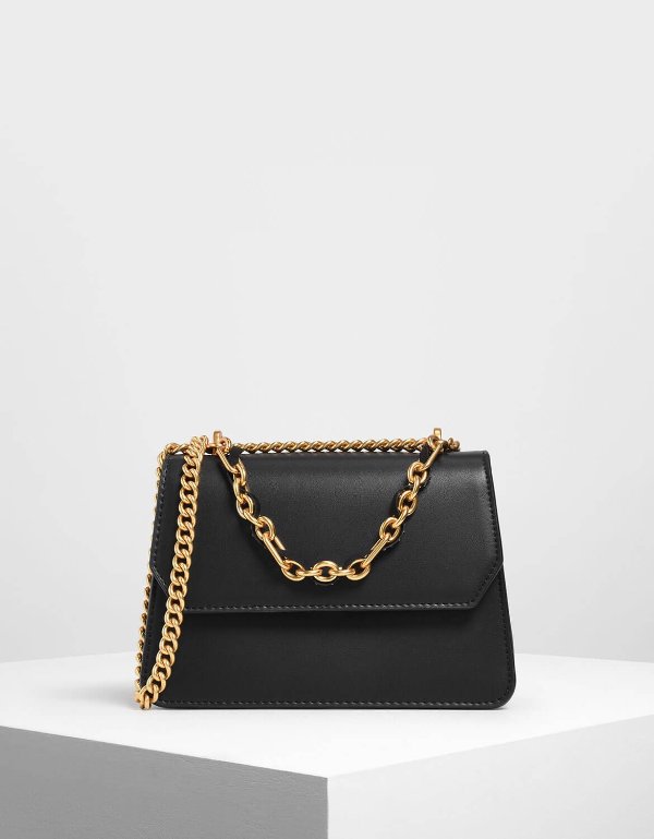 Chain Link Front Flap Bag