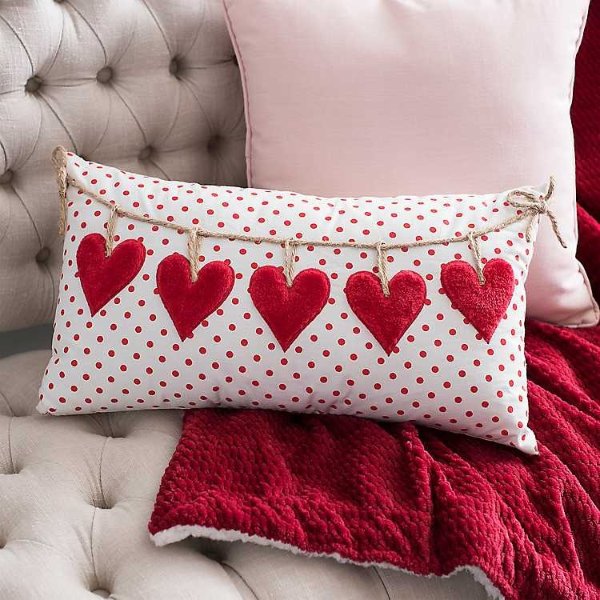 Polka Dot Hearts Accent Pillow