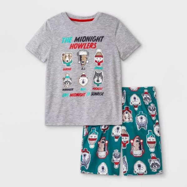 Boys' 2pc 'Midnight Howlers' Pajama Set - Cat & Jack™ Heather Gray