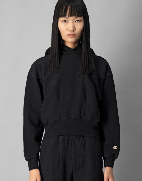 Reverse Weave Tailored Cropped Hoodie