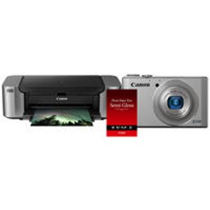 Canon PowerShot S110 Compact Digital Camera Silver + Pixma Pro-100 Printer + 50 Pack Semi-Gloss Photo Paper