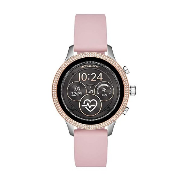 Access Womens Runway Touchscreen Smartwatch Stainless Steel Leather watch, Pink, MKT5055
