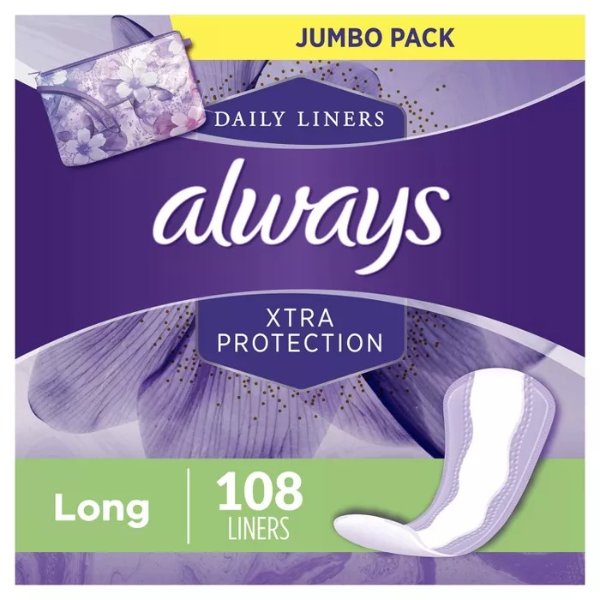 Xtra Protection Daily Liners Long - Unscented- 108ct