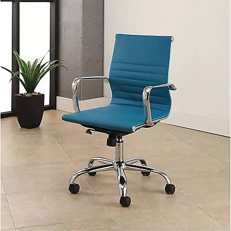 Cosmo Silver Frame, Leather Office Chair (Choose a Color) - Sam's Club