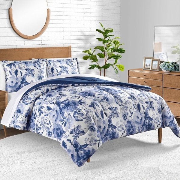 Blue Blossom 3-Pc. King Comforter Set