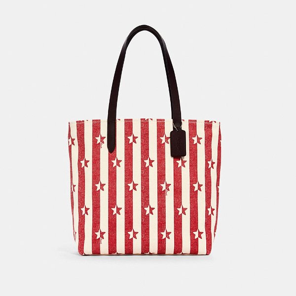Tote With Stripe Star Print