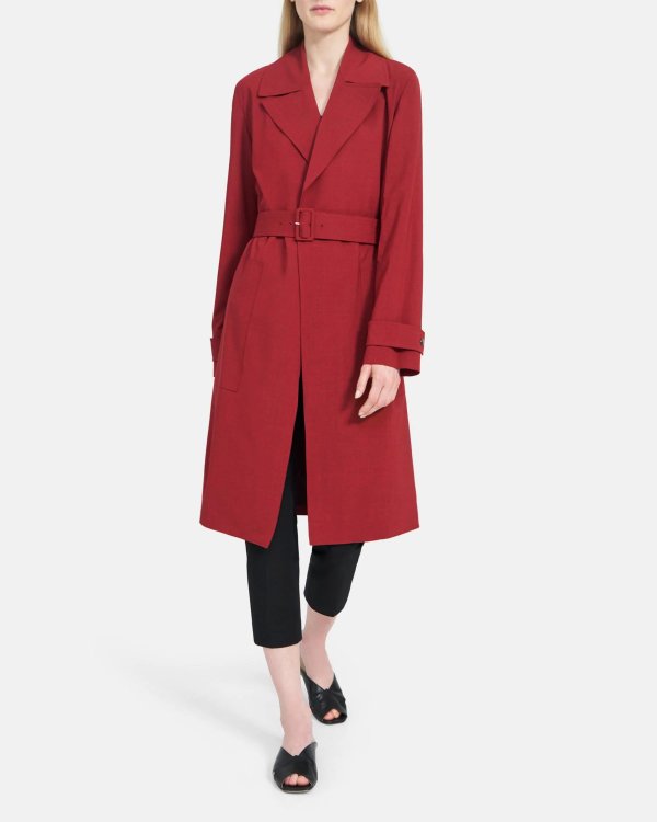Easy Trench in Stretch Wool Melange