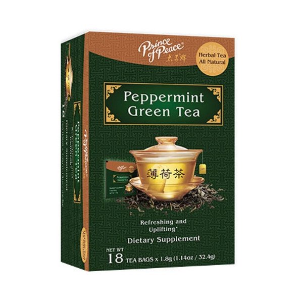 PRINCE OF PEACE Peppermint Green Tea 18 teabags