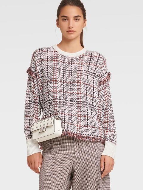 PLAID WOVEN SWEATER