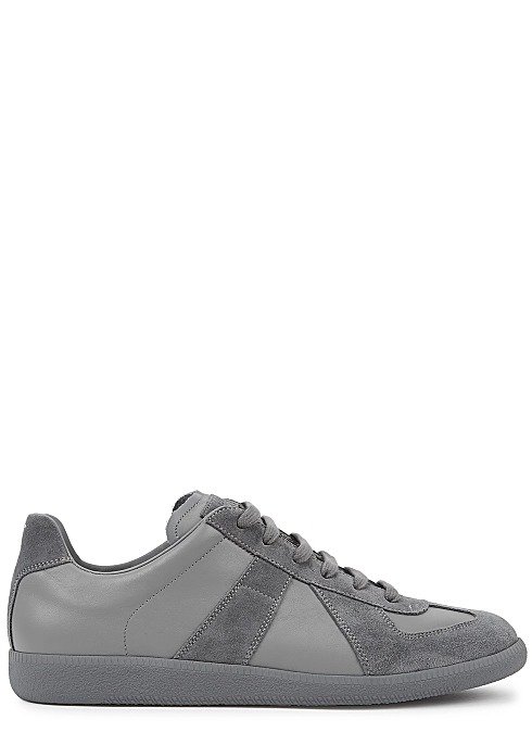 Replica grey leather sneakers