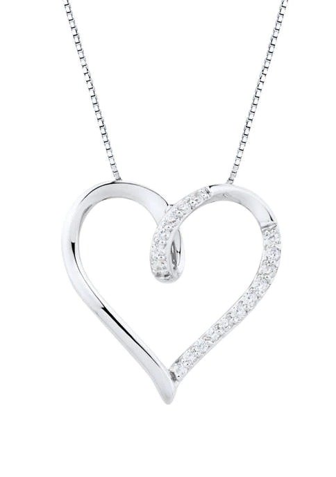 1/4 ct. t.w. Diamond Heart Pendant Necklace in Sterling Silver