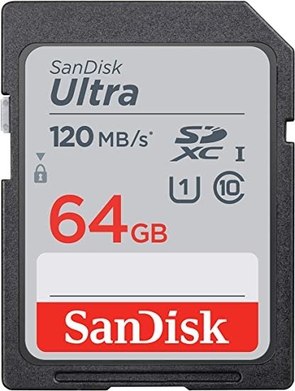 Ultra 64GB SDXC内存卡 Up to 120 MB/s, Class 10, UHS-I, V10