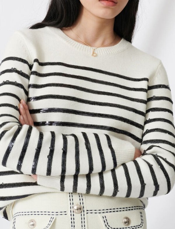 220MYSTRIP Breton sweater with sequins