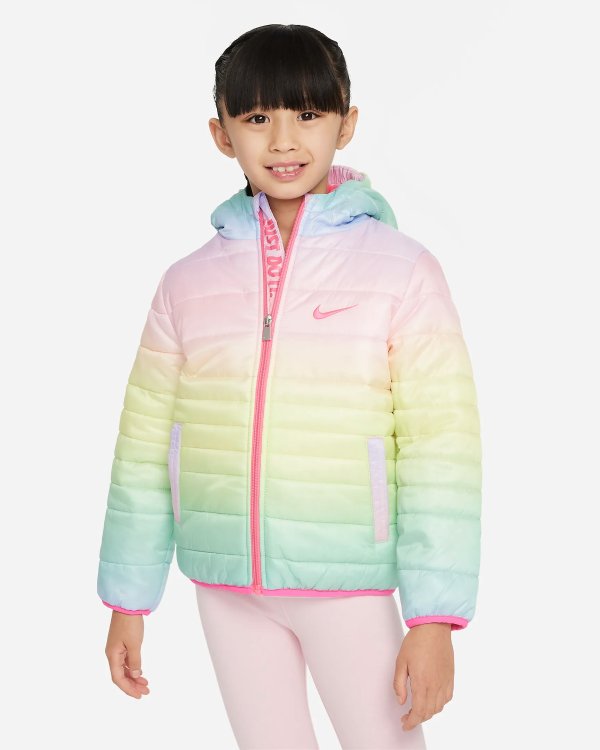 儿童彩虹保暖外套