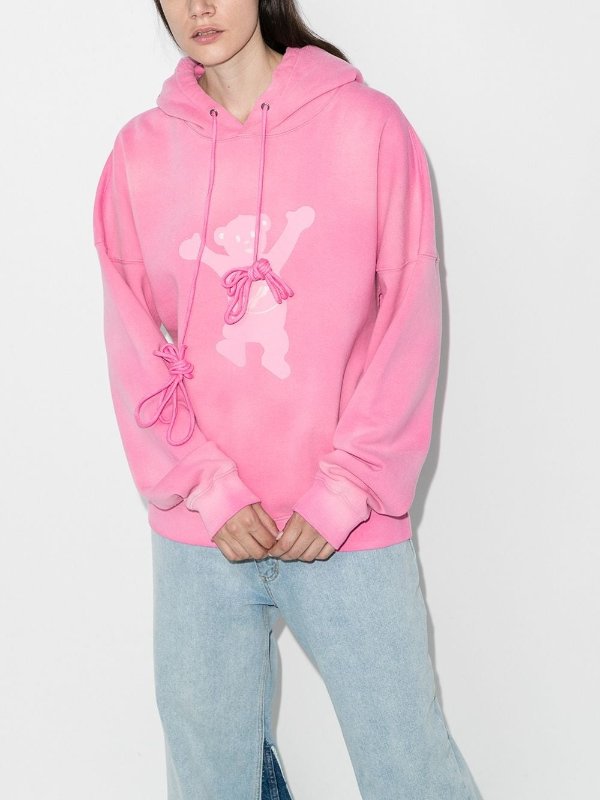 teddy-print relaxed-fit hoodie