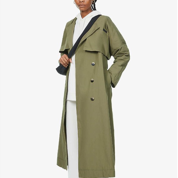 Stretch-canvas trench coat