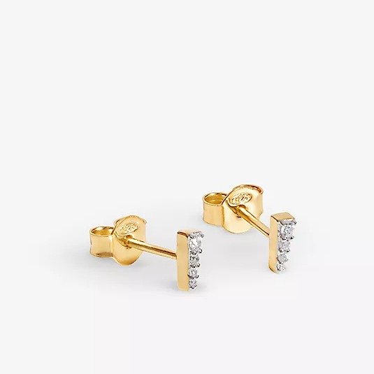 Celestial 18ct recycled gold-plated vermeil sterling-silver and cubic zirconia stud earrings