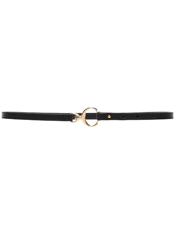 black C leather belt