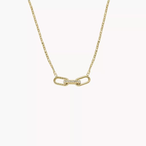 Heritage D-Link Gold-Tone Stainless Steel Chain Necklace