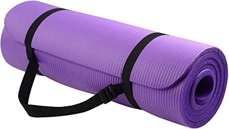 GoYoga All-Purpose 1/2-Inch Extra Thick High Density Anti-Tear Exercise Yoga Mat with Carrying Strap and Yoga Blocks