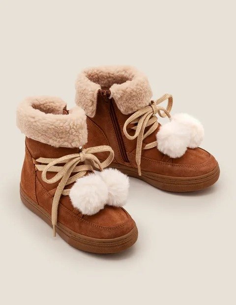 Suede Cosy Boots - Tan | Boden US