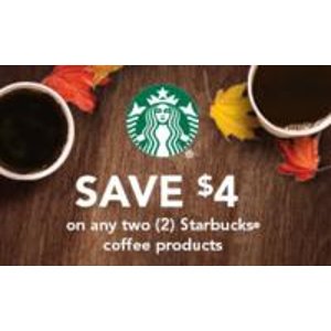 Starbucks购买任意两件咖啡相关产品可享优惠