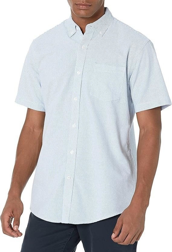 Amazon Essentials Men's Regular-Fit Short-Sleeve Pocket Oxford Shirt