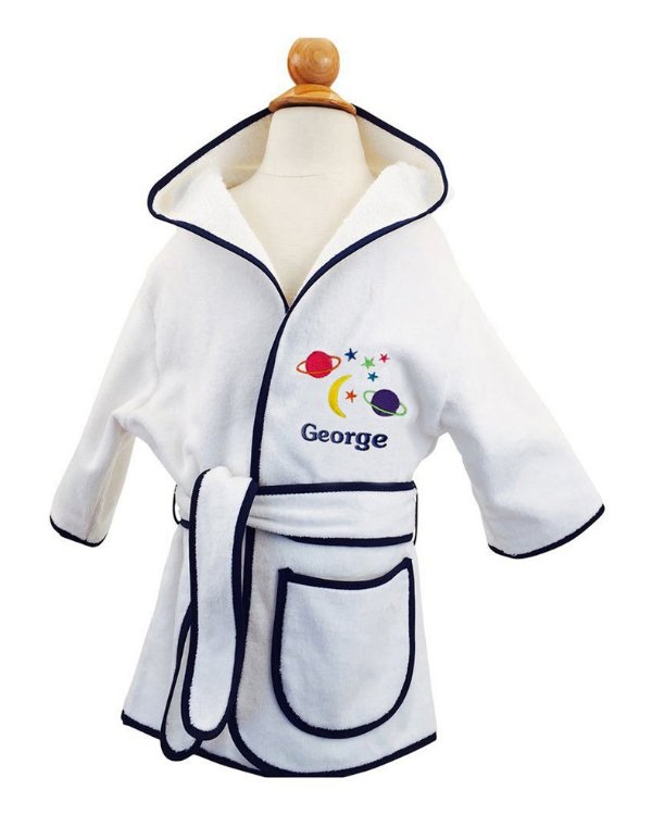 Kid's Terry Planets Hooded Cover-Up Robe, Personalized
