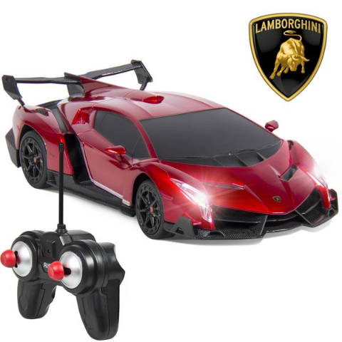 1/24 Kids RC Lamborghini Veneno Racing Car Toy w/ Lights, Shock Suspension