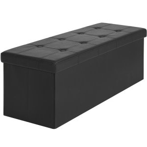 Best Choice Products Faux Leather Folding Storage Ottoman Bench