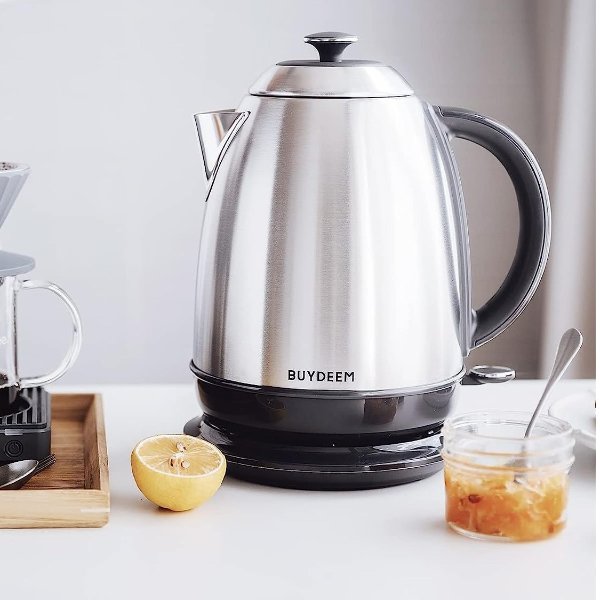 Buydeem K640 Stainless Steel Electric Tea Kettle with Auto