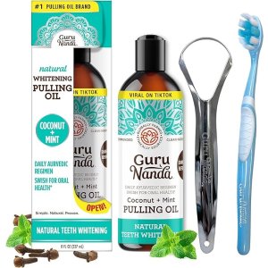 Coconut Oil Pulling with 7 Essential Oils and Vitamin D3, E, K2 (Mickey D), Helps with Fresh Breath, Teeth & Gum Health & More (8 fl oz)