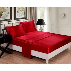 Honeymoon 4PC bed sheet set, Red sheet, Full set