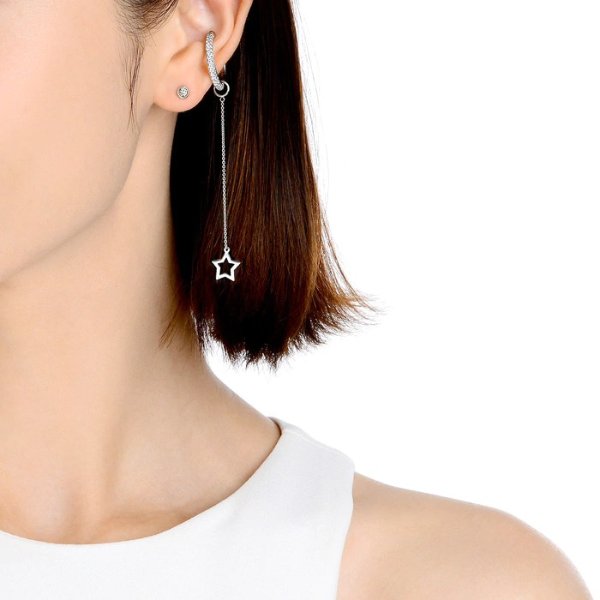Let's Play 'Ear Play' 18K White Gold Single Earring Accessory | Chow Sang Sang Jewellery eShop