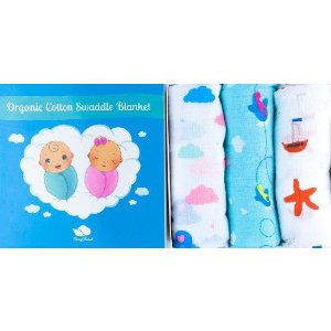 100% Organic Cotton Muslin Baby Blankets - Premium Gift Set of 3
