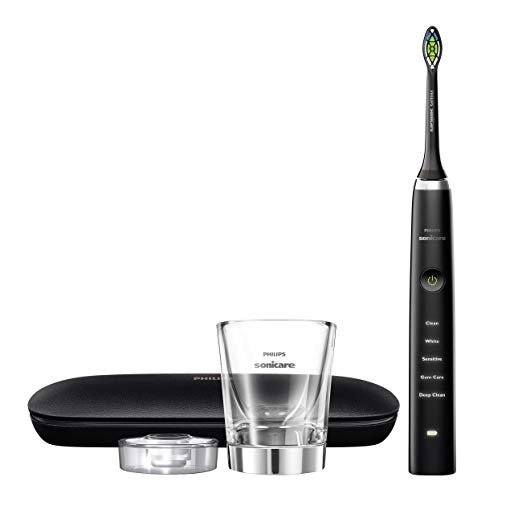 Diamond Clean Classic Rechargeable 5 brushing modes, Electric Toothbrush with premium travel case, Black, HX9351/57