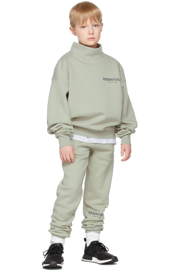 SSENSE Exclusive Kids Green Mock Neck Sweatshirt