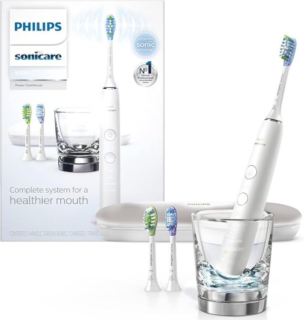 DiamondClean Smart Electric, Rechargeable toothbrush for Complete Oral Care – 9300 Series, White, HX9903/01
